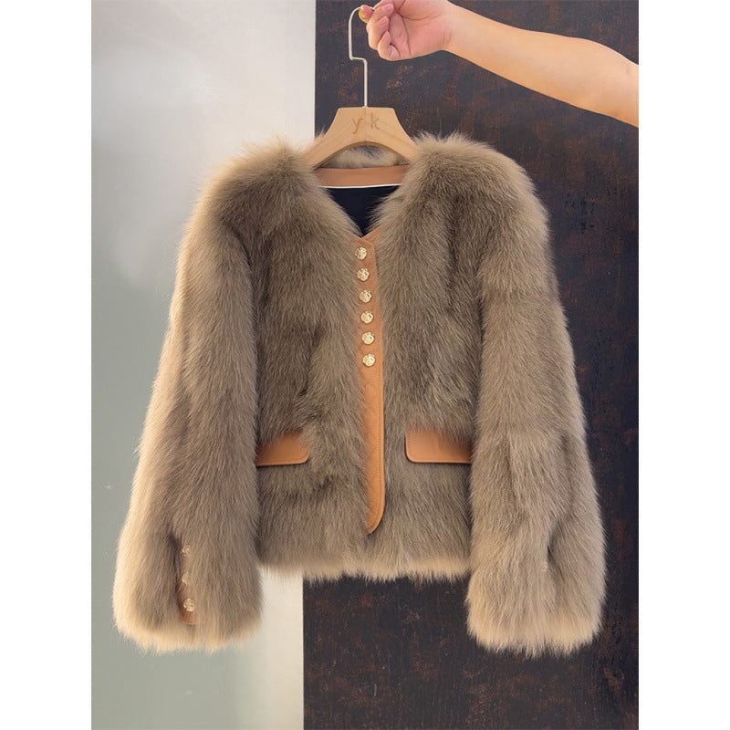 Veste Courte Effet Fourrure