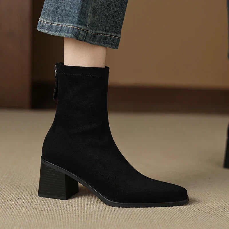 Bottes Élégantes à Fermeture Éclair Latérale