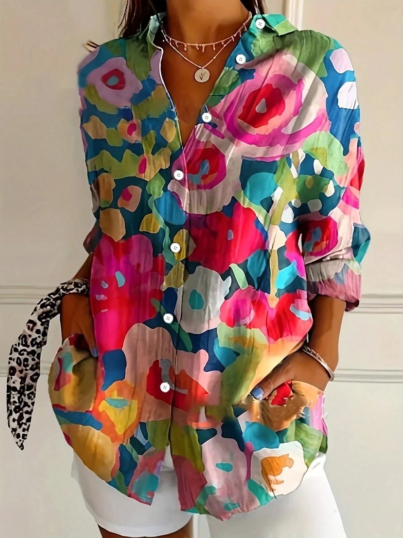 Annika | Chemisier coloré à imprimé fantaisie