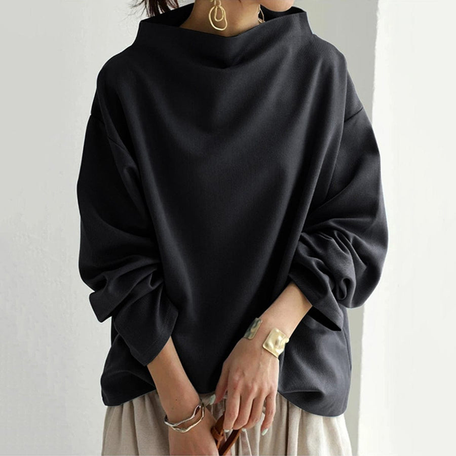 Pull Col Montant Coupe Décontractée