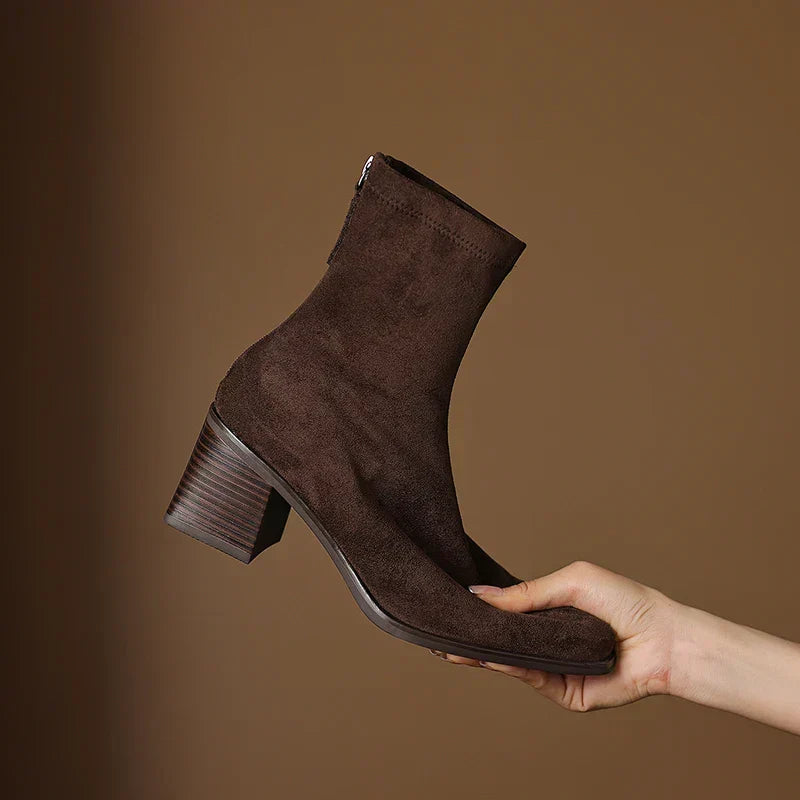 Bottes Élégantes à Fermeture Éclair Latérale