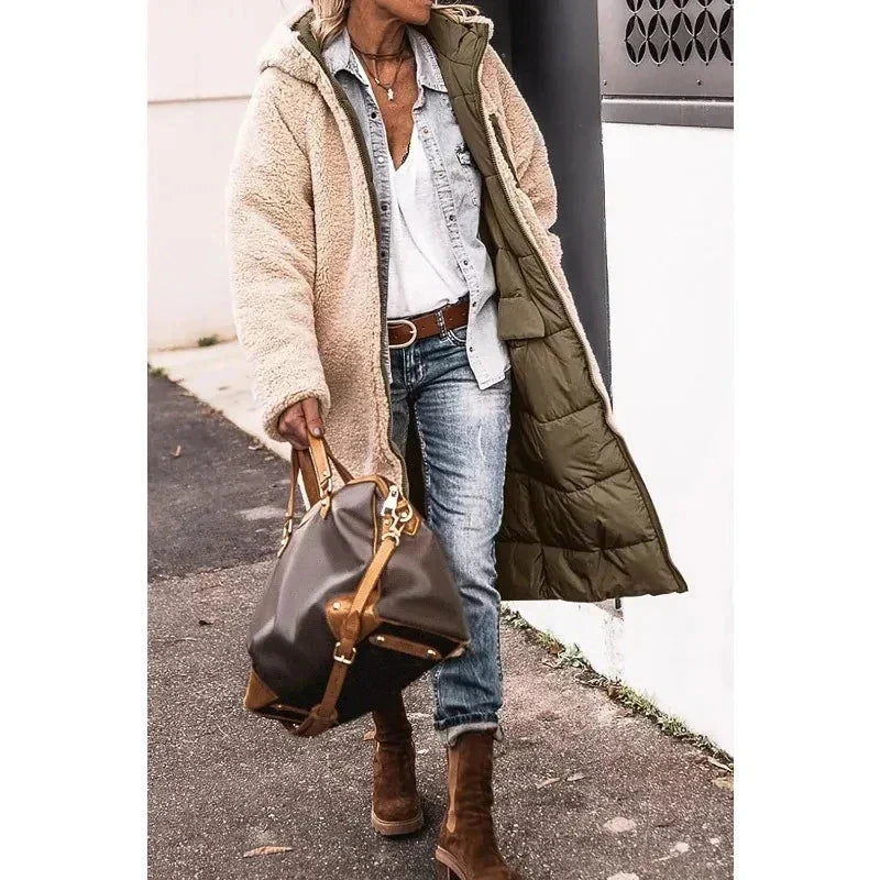 Manteau Long Oversize à Boutonnage Croisé