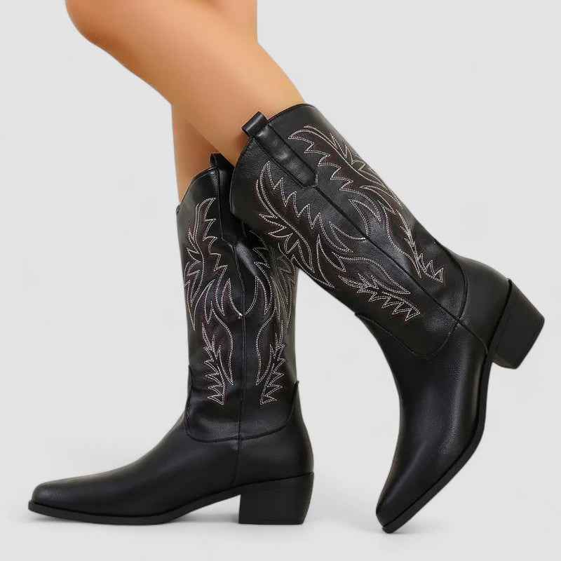 Bottes Western à Broderie Ton sur Ton