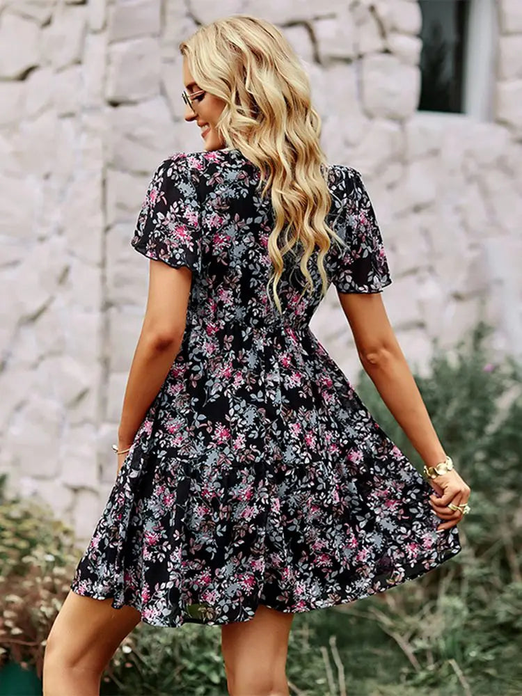 Robe Élise – Élégance Florale pour un Été Inoubliable