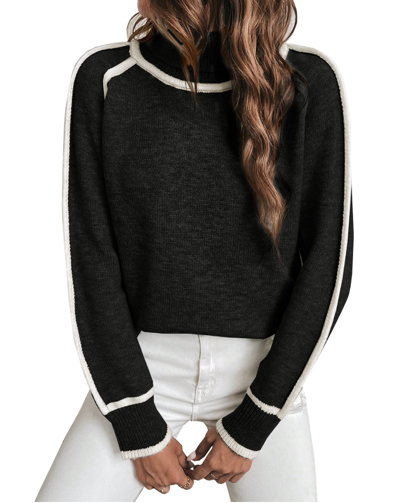 Sweat col roulé oversize — tombé de la silhouette