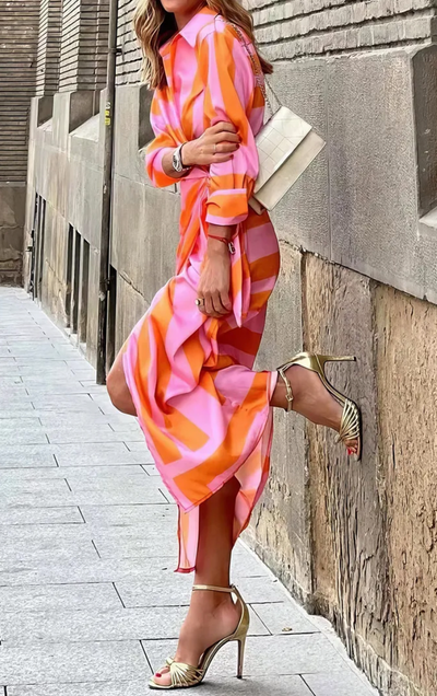 Lorena - Robe Portefeuille Imprimée