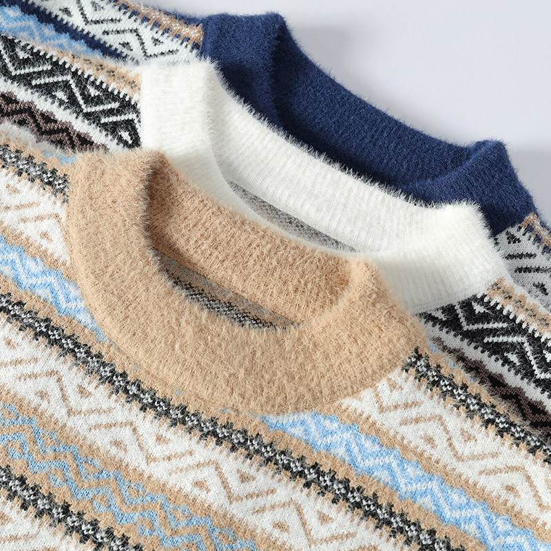 Yannis - Pull Tricoté à Motif Classique