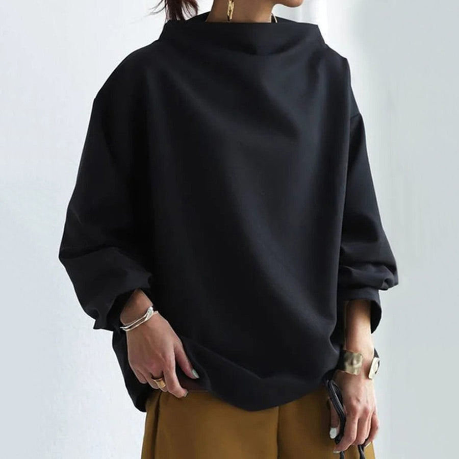 Pull Col Montant Coupe Décontractée