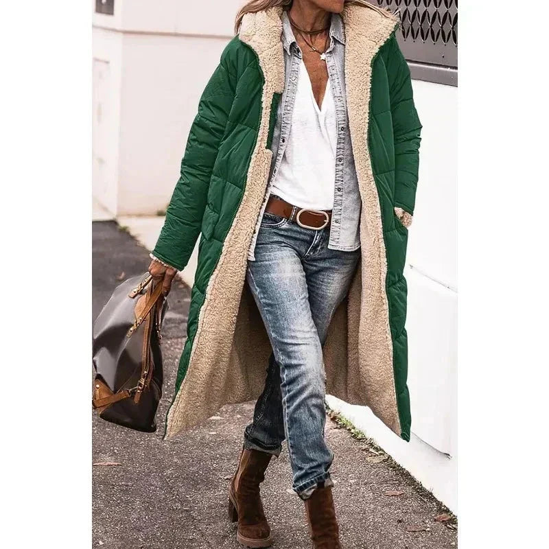 Manteau Long Oversize à Boutonnage Croisé