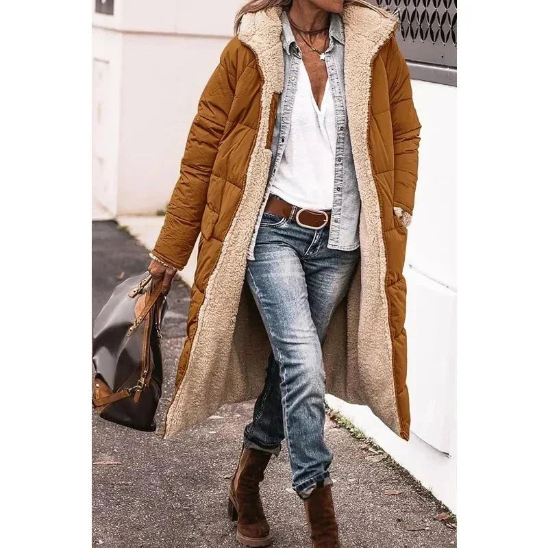 Manteau Long Oversize à Boutonnage Croisé