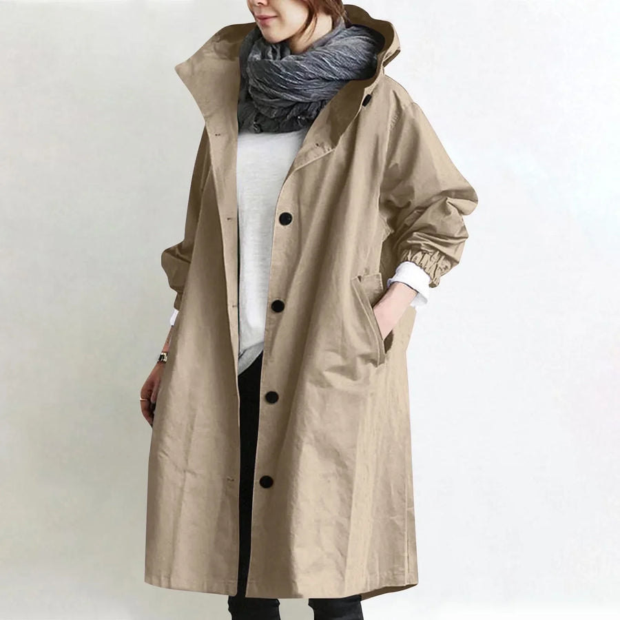 Gabardine Comprimento Midi com Capuz
