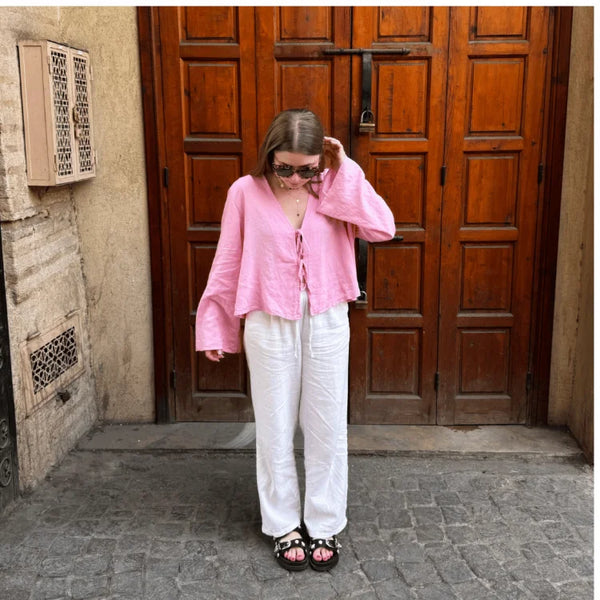 Mare | Blouse élégante avec laçage et manches longues