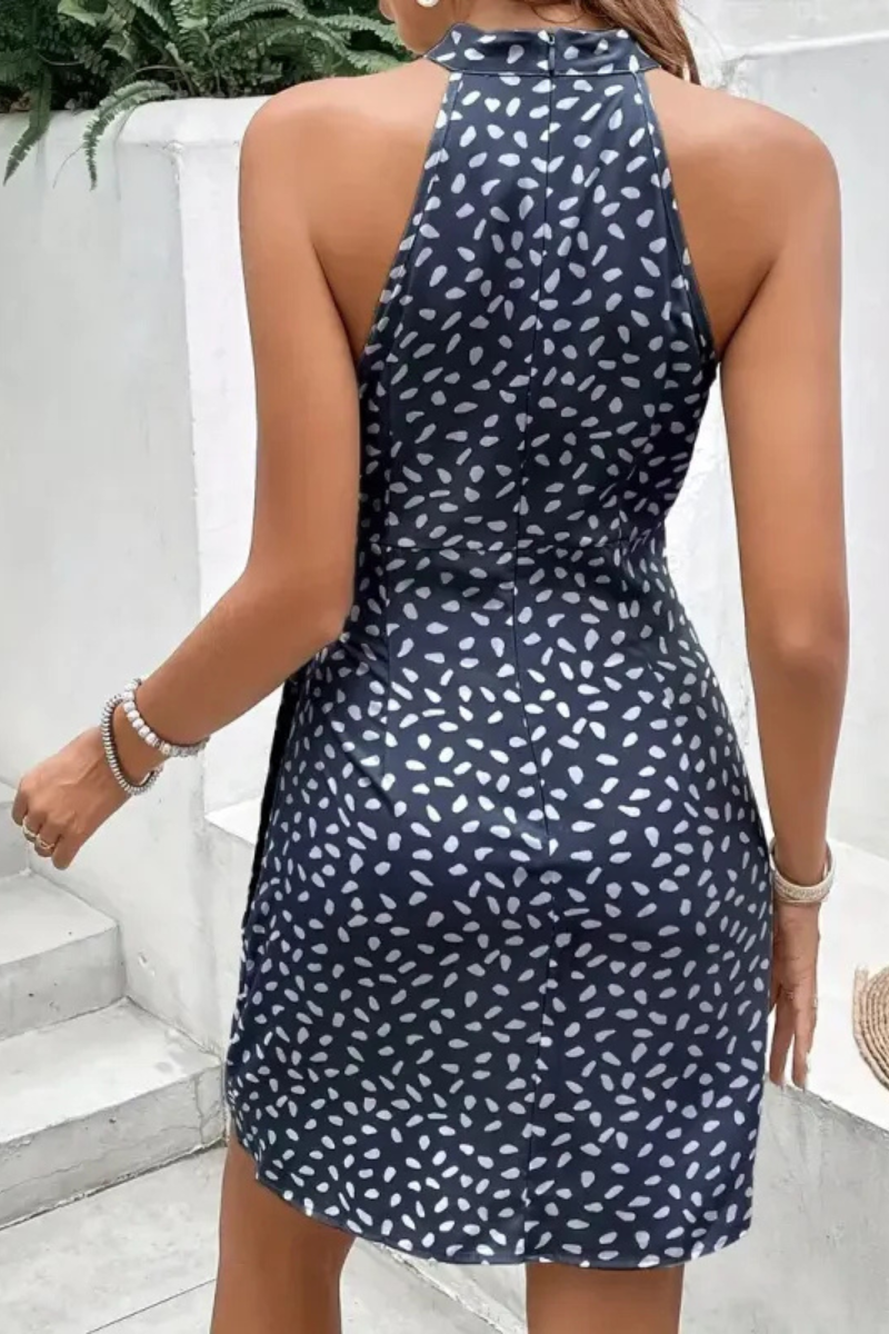 Serelina | Robe imprimée dos nu à pois d'été