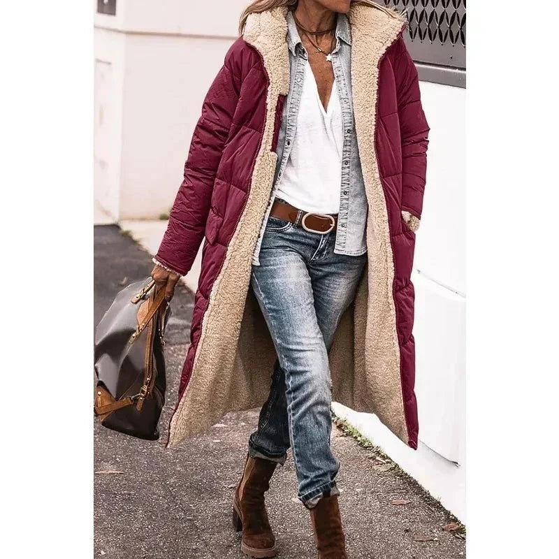 Manteau Long Oversize à Boutonnage Croisé