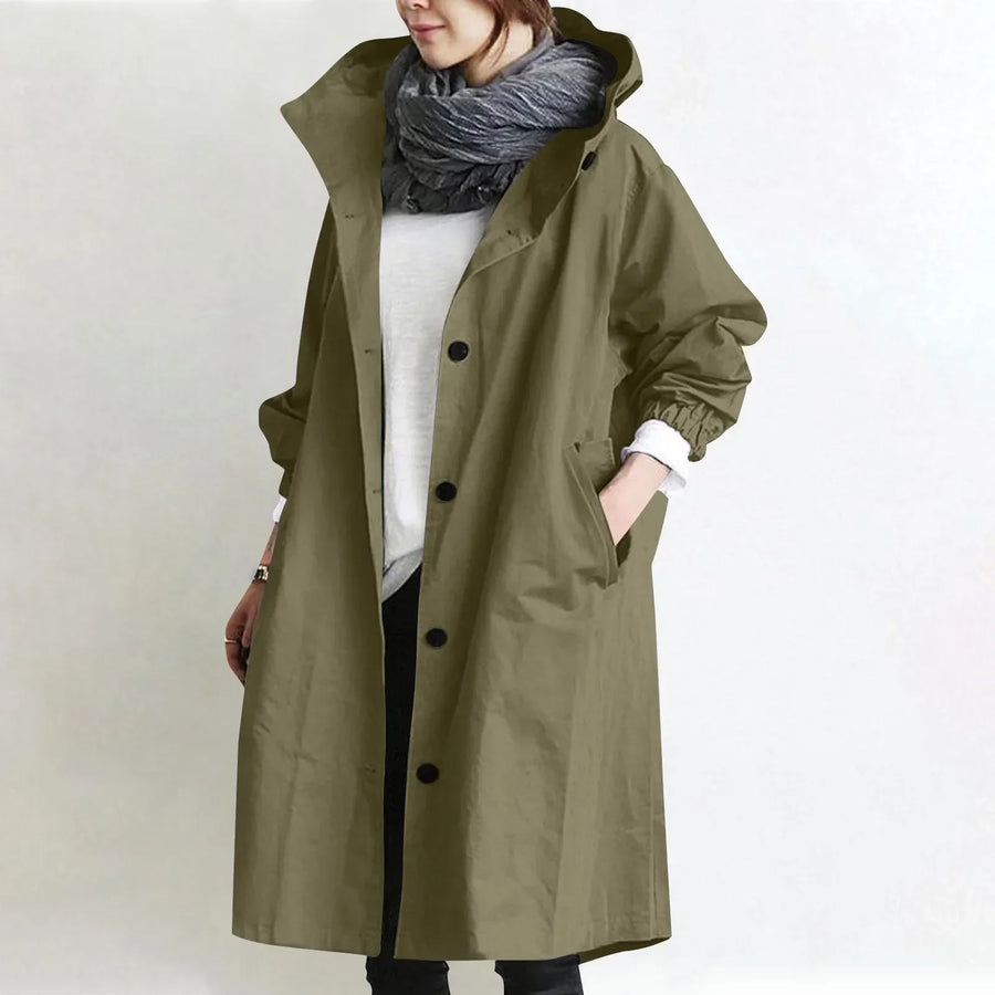 Gabardine Comprimento Midi com Capuz