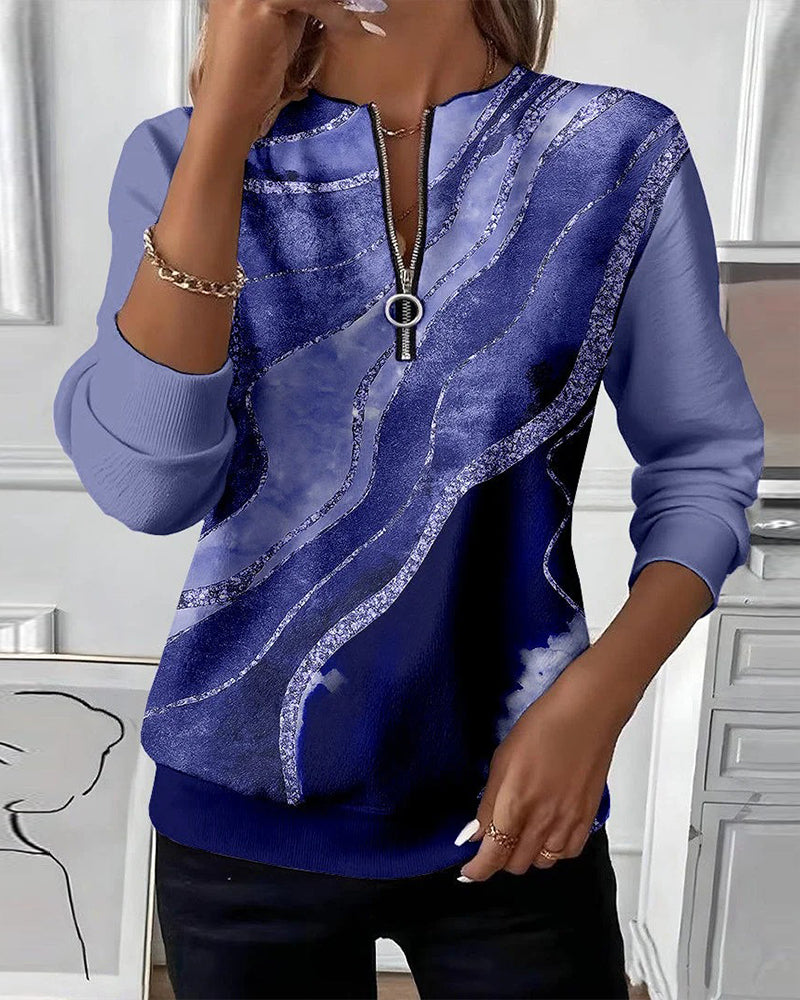 Sweat Zippé Col Montant Coupe Régulière
