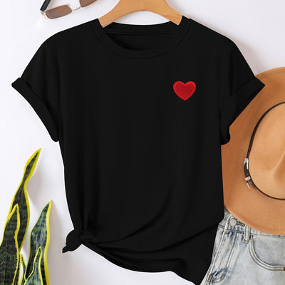 T-shirt - Imprimé en forme de cœur et col rond pour plus de confort