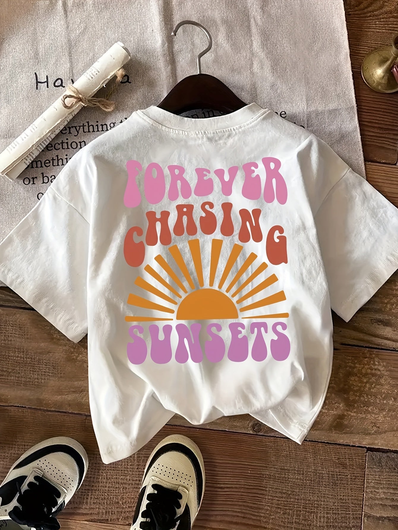 T-shirt avec imprimé Y2K - col rond et coupe longue