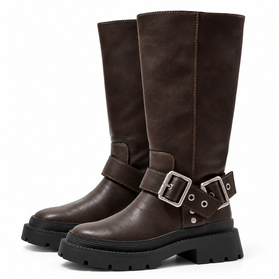 Bottes Hautes à Tige Motard