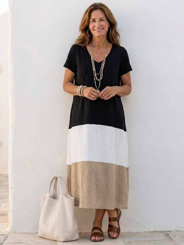 Karolina | Vestido Midi Gráfico Colorido