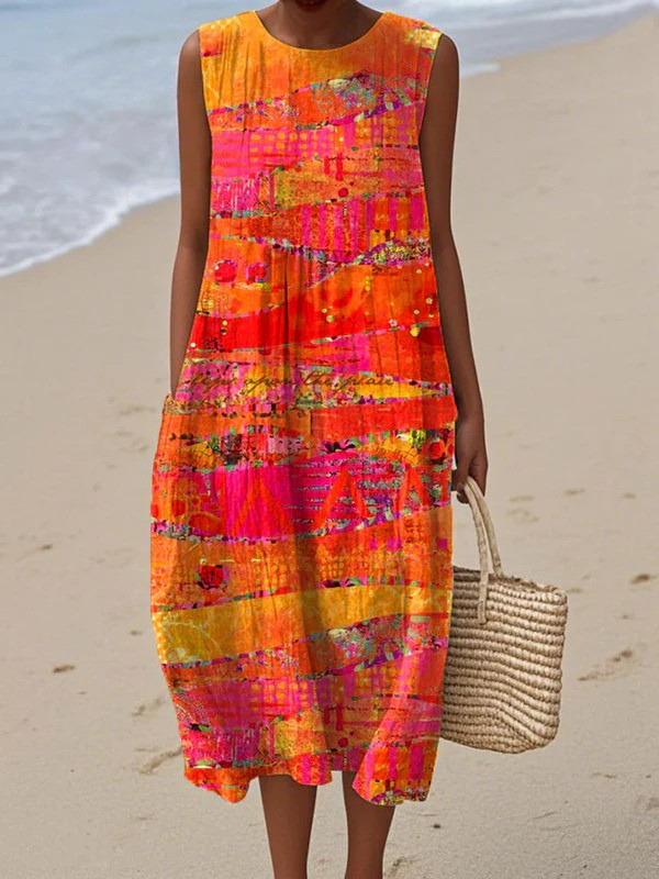Faye Midi Robe in Sunset