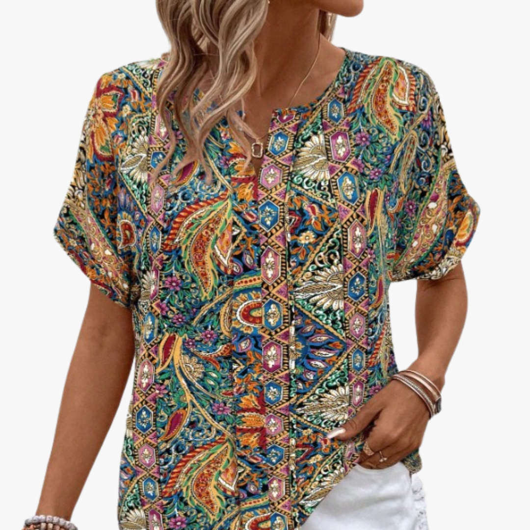 Blouse femme vintage à motif floral