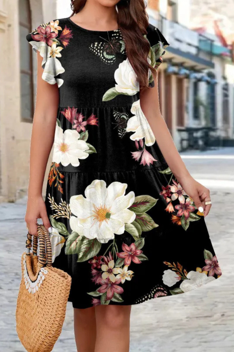 Vivienne | Robe à manches volantées pour l'été