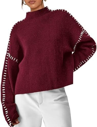 Pull Oversize Détails Couture Épaulés