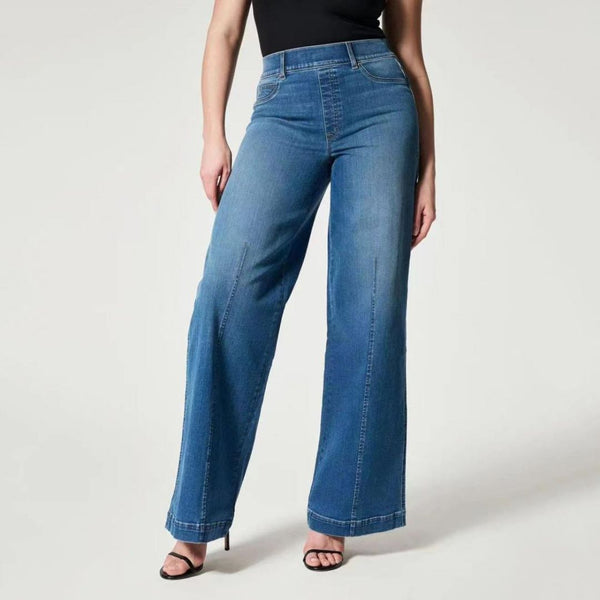 Jeans femme style denim avec jambe large