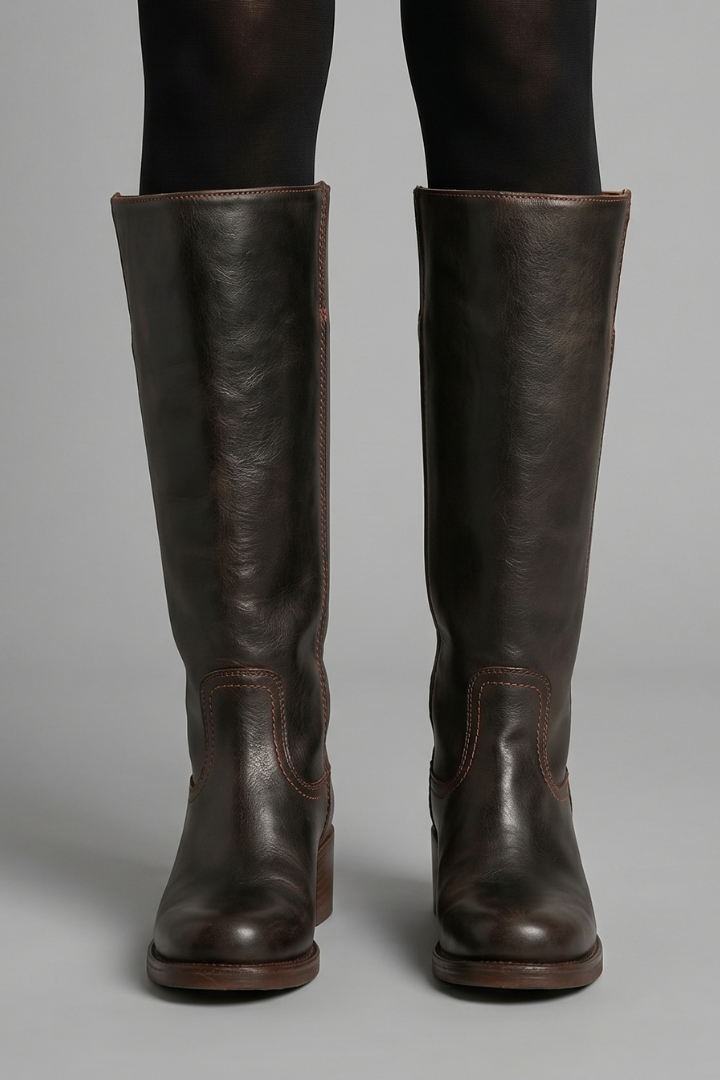 Bottes Hautes à Talon Bloc Sans Lacets