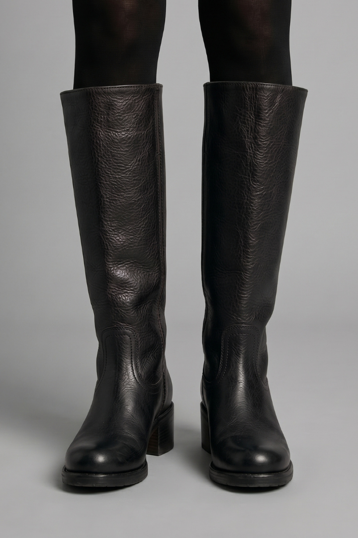 Bottes Hautes à Talon Bloc Sans Lacets