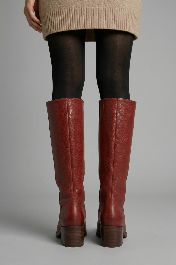 Bottes Hautes à Talon Bloc Sans Lacets