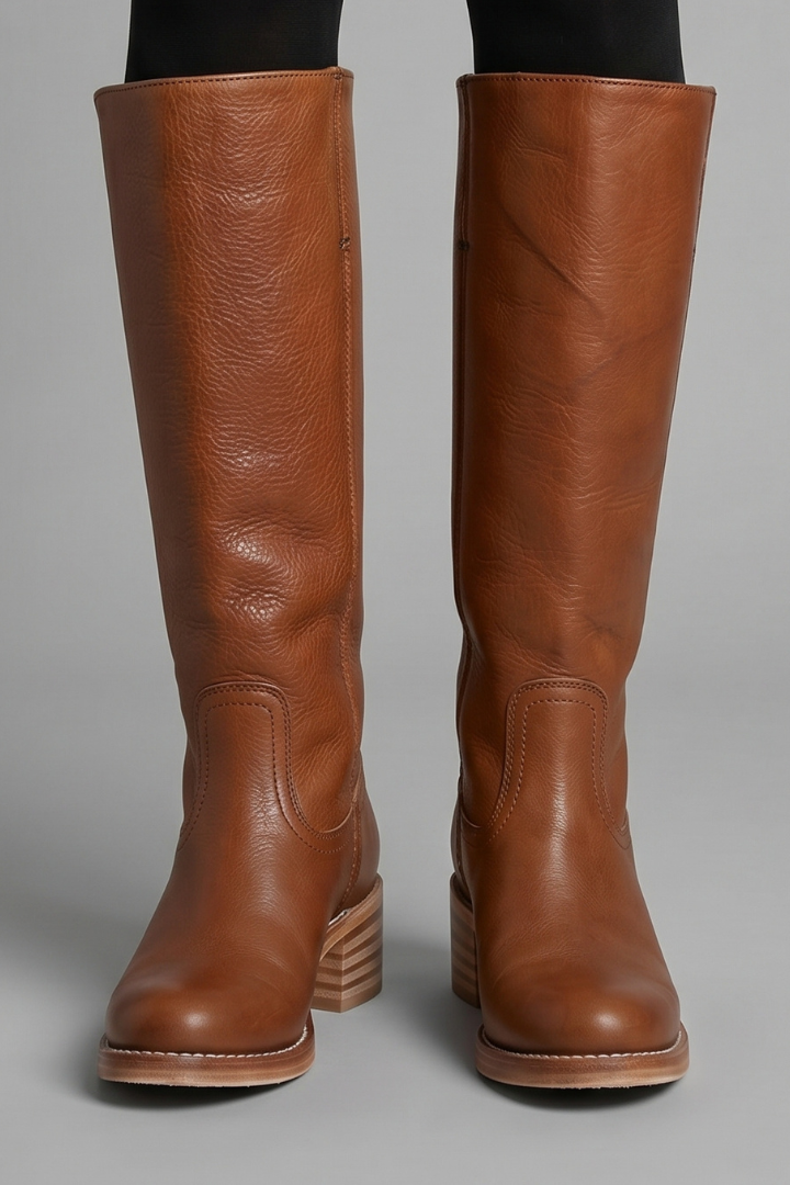 Bottes Hautes à Talon Bloc Sans Lacets