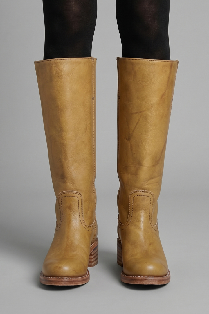 Bottes Hautes à Talon Bloc Sans Lacets