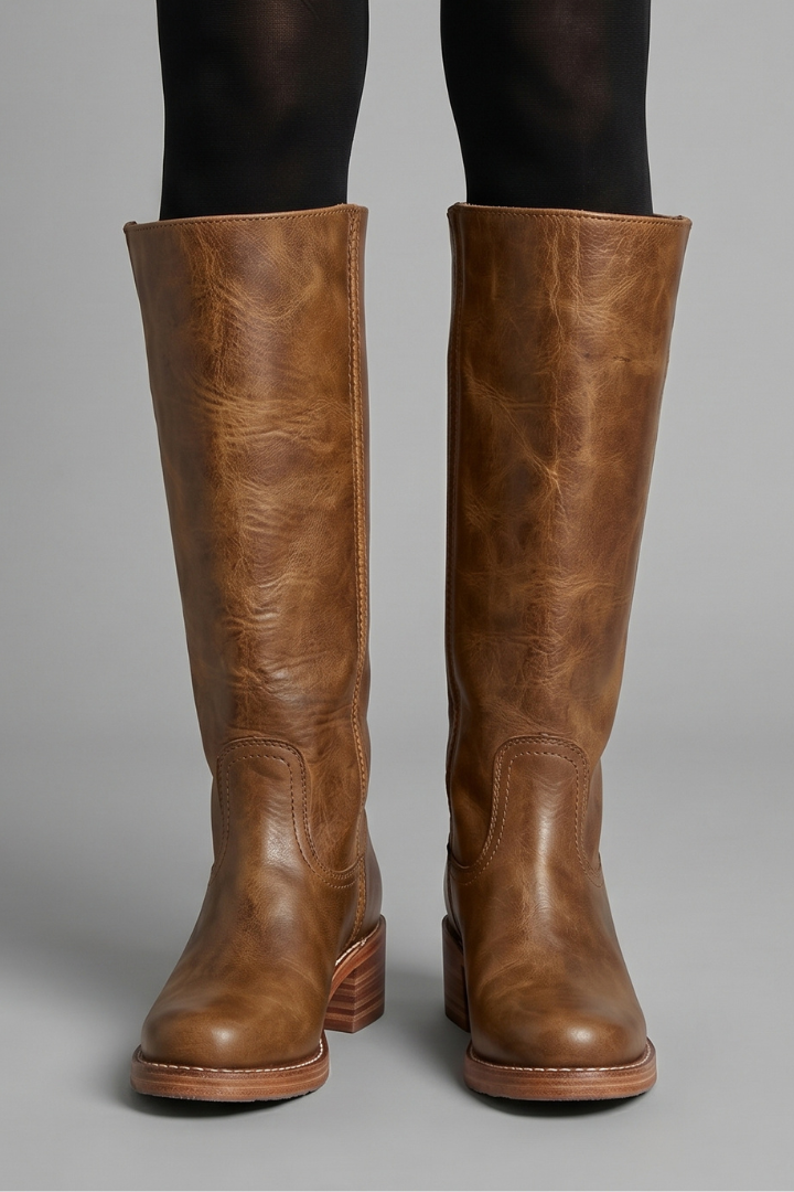 Bottes Hautes à Talon Bloc Sans Lacets