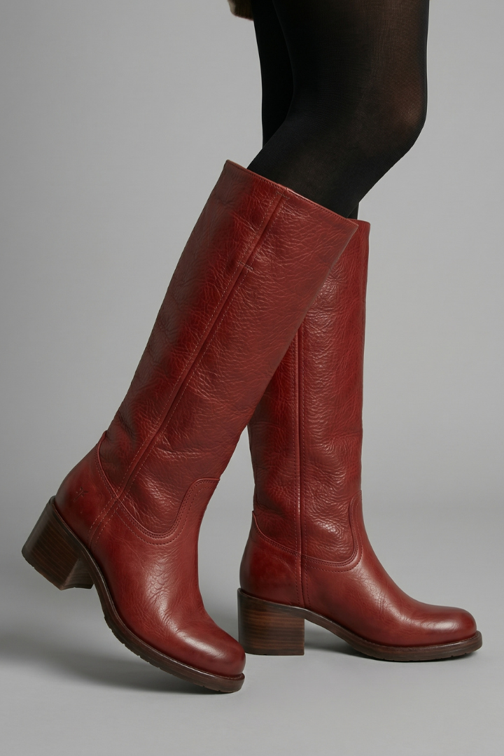 Bottes Hautes à Talon Bloc Sans Lacets