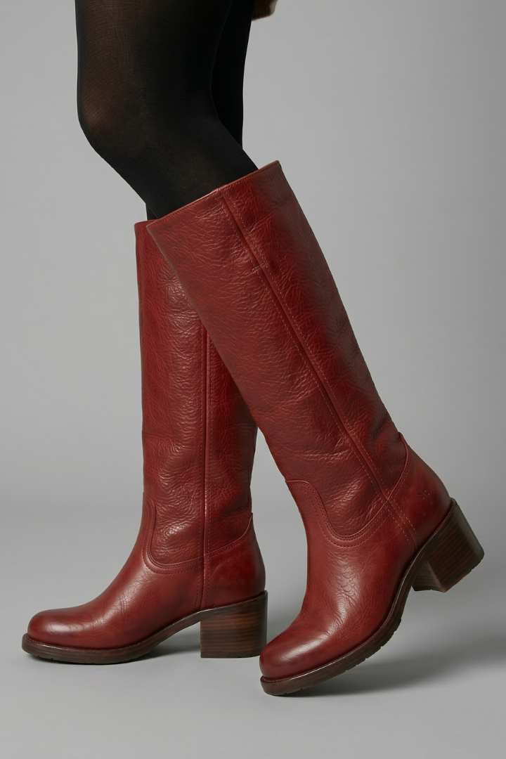 Bottes Hautes à Talon Bloc Sans Lacets