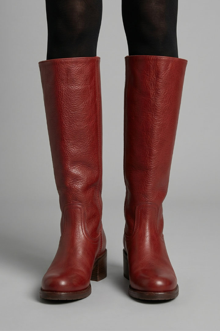 Bottes Hautes à Talon Bloc Sans Lacets