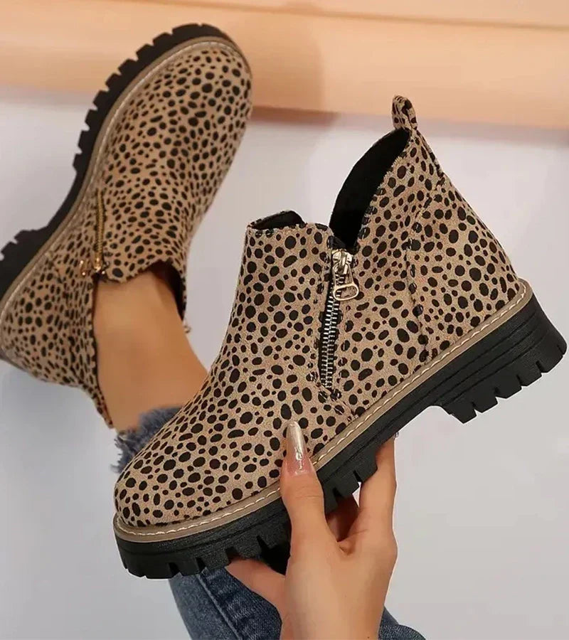 Bottines à Fermeture Éclair et Talon Bloc