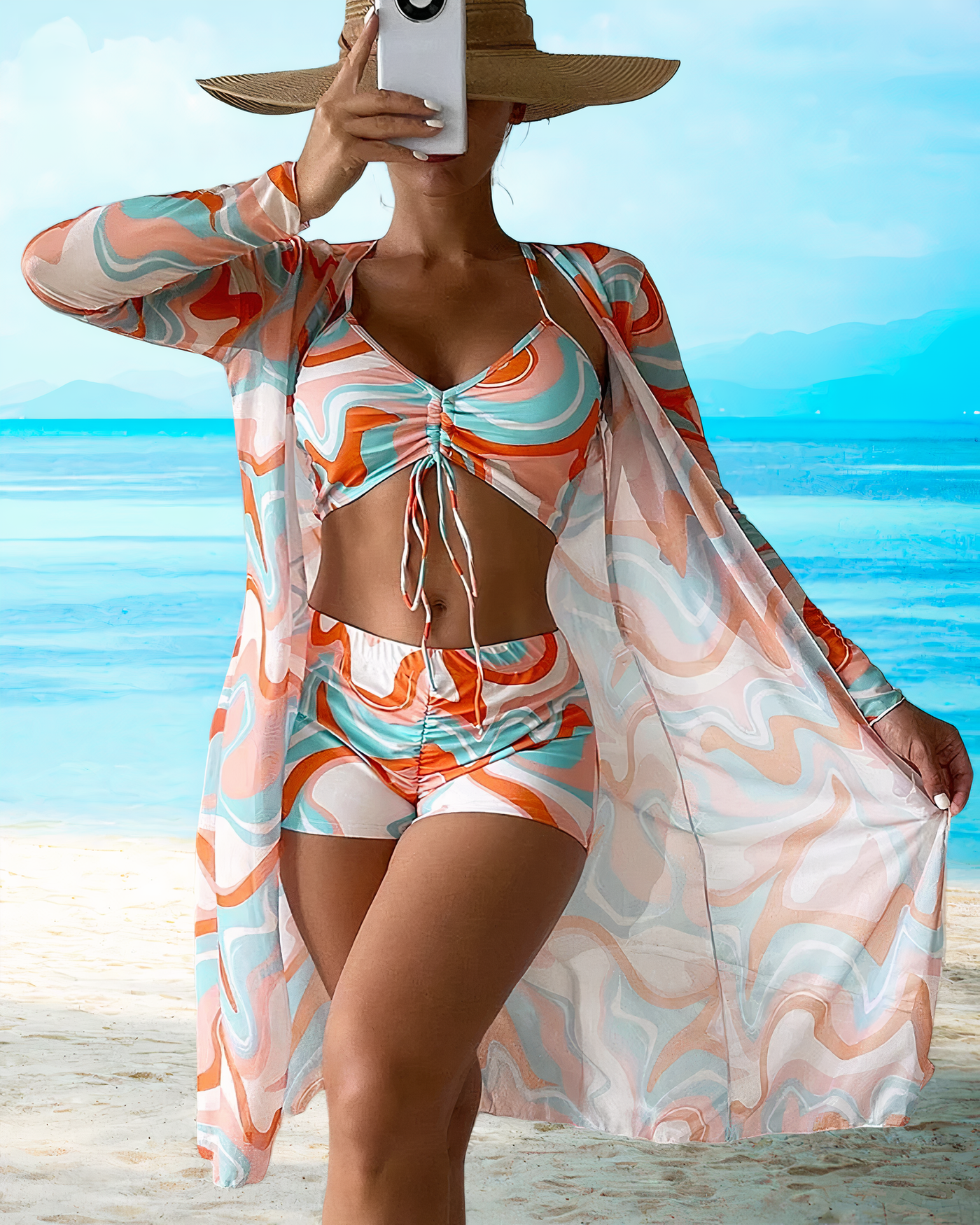 Penélope® | Ensemble bikini taille haute Cover-up