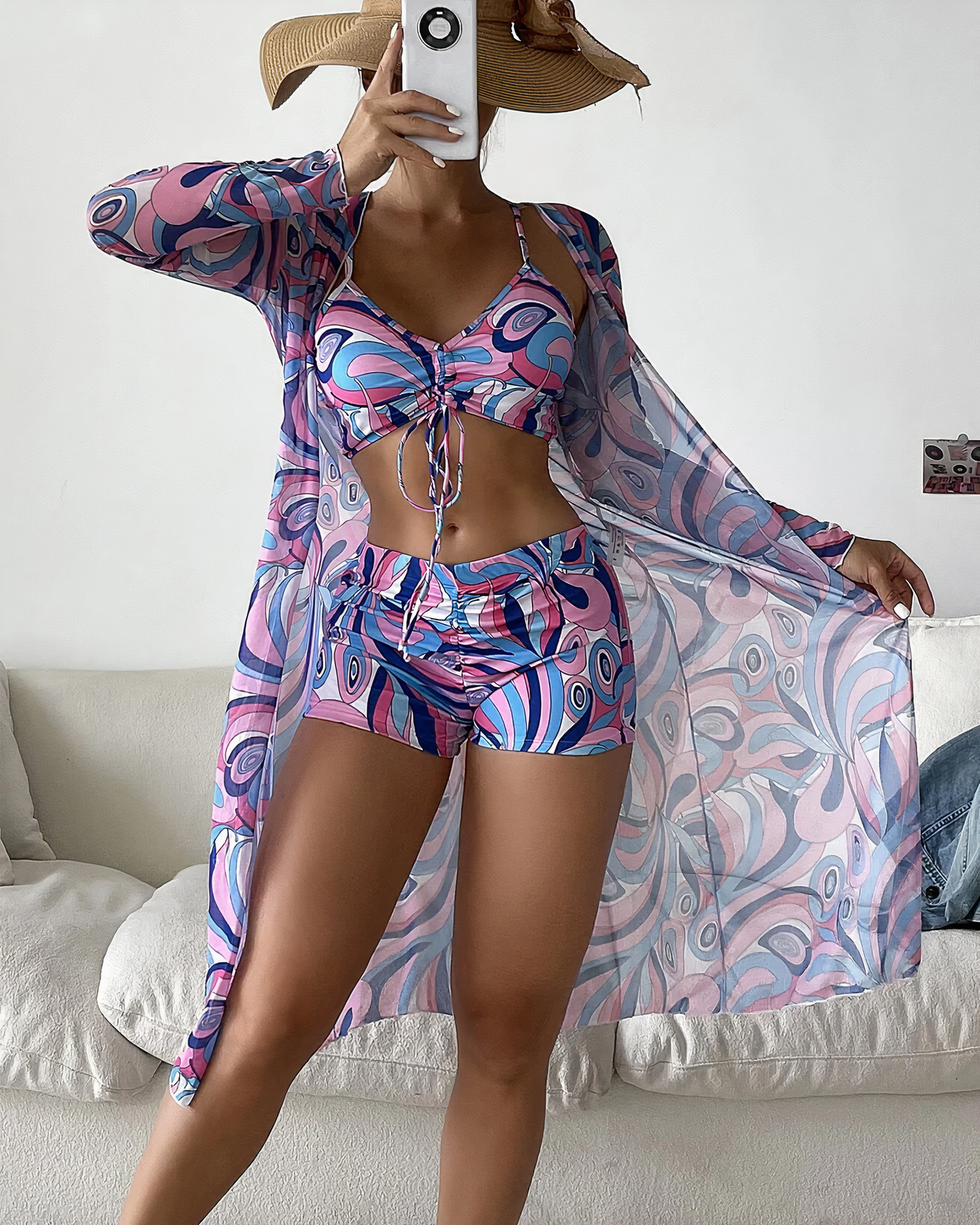 Penélope® | Ensemble bikini taille haute Cover-up