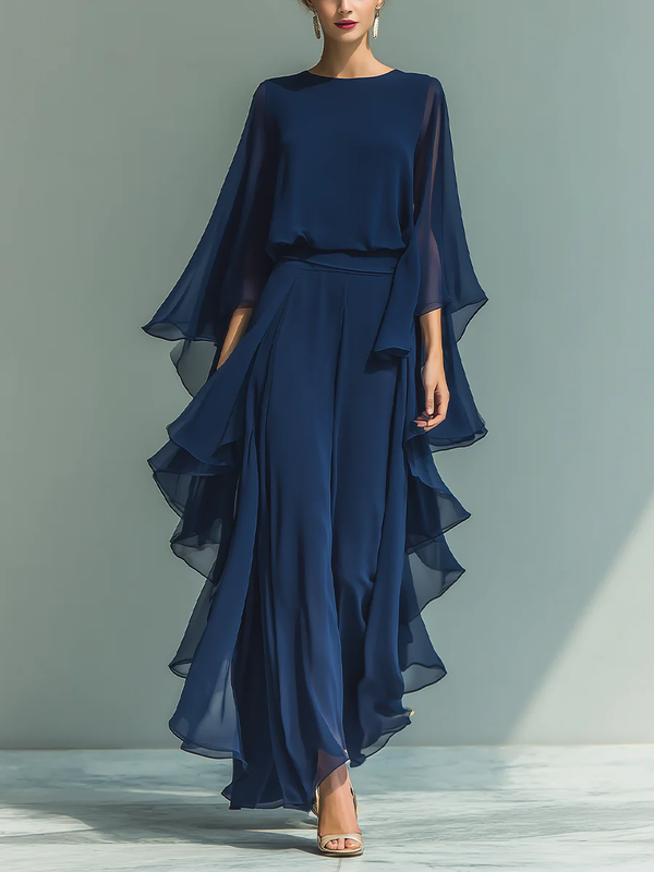 Ensemble Aurienna - Completo Chiffon Femme Élégant et Fluide