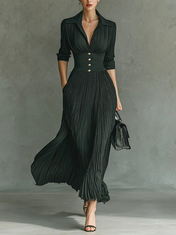 Robe Midi Taille Marquée - Élégance Structurée