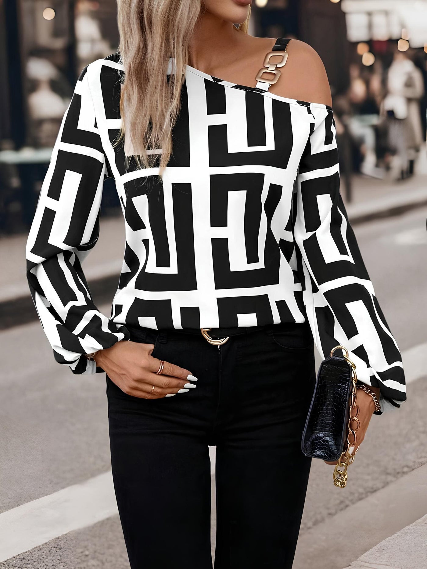 Chemise à motifs modernes Yelena