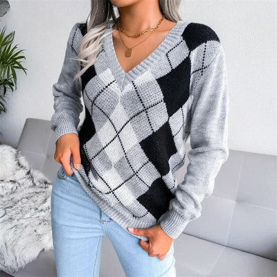 Charlize | Pull en maille à col en V confortable