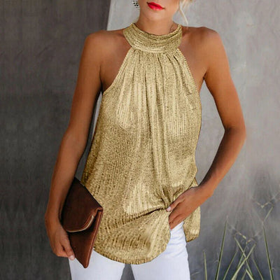 Sandra - Top dos nu métallique pour femmes - Elégant et moderne