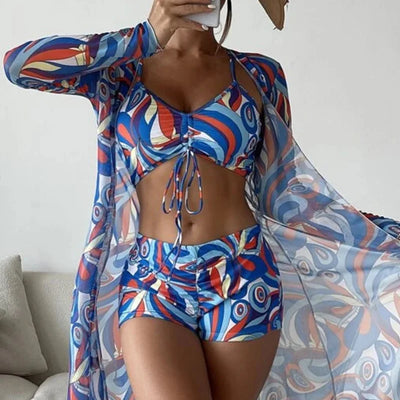 Olivia® | 3 en 1 - haut de bikini + pantalon + kimono