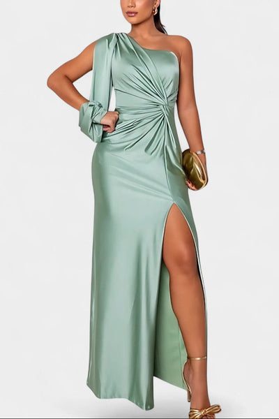 Charlotte Robe asymétrique drapée à une épaule