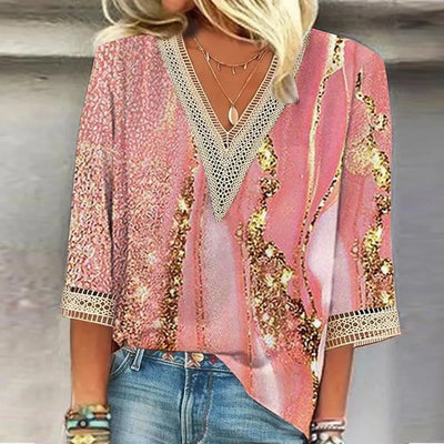Luna | Chemisier d'été à col en V boho-chic