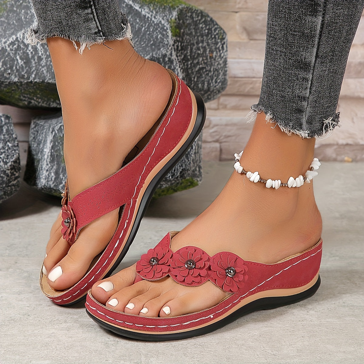 Trudy® | Sandales élégantes et confortables avec brides florales